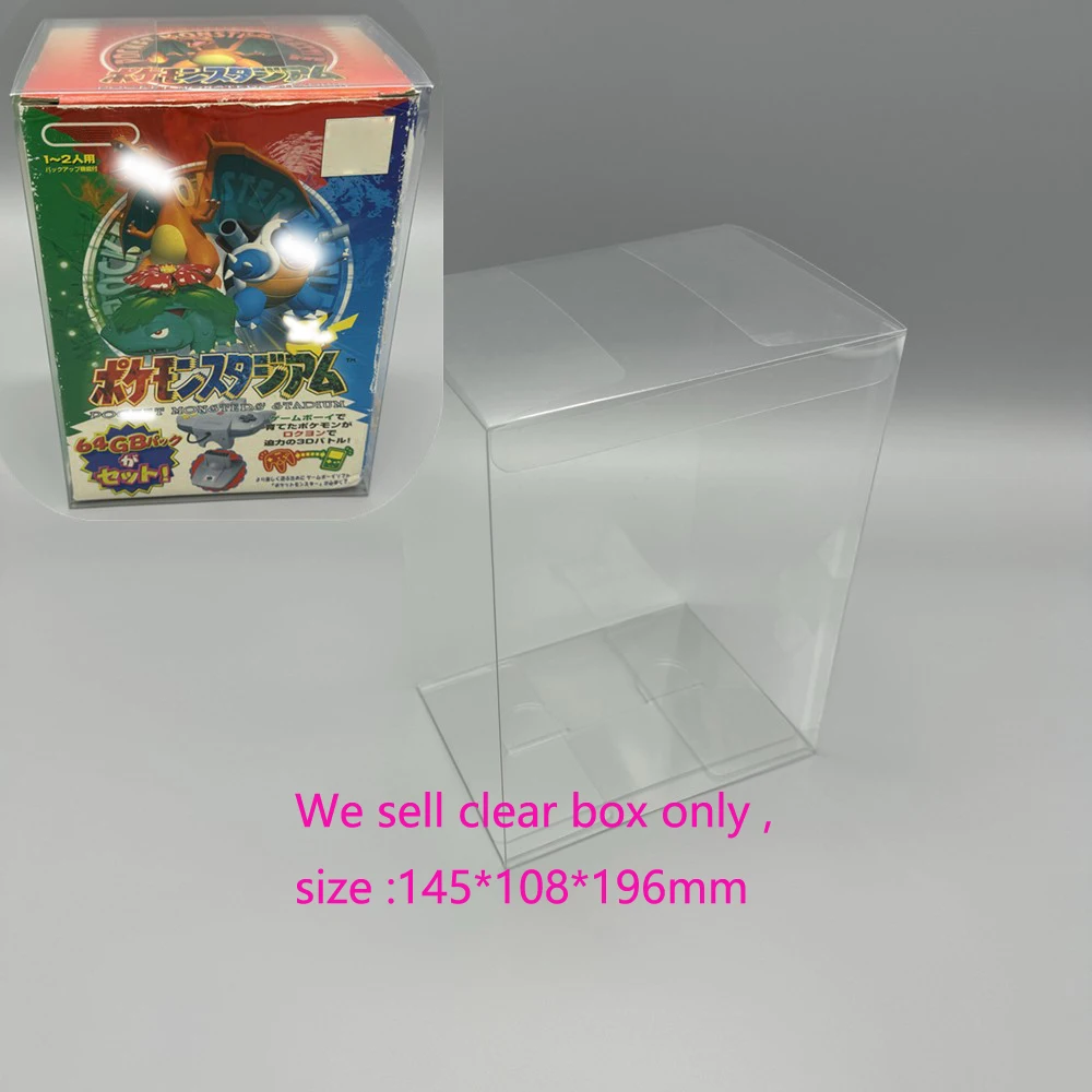 Caja transparente de PET para juego de estadio N64, colección de versión de edición limitada, almacenamiento de exhibición, caja protectora transparente