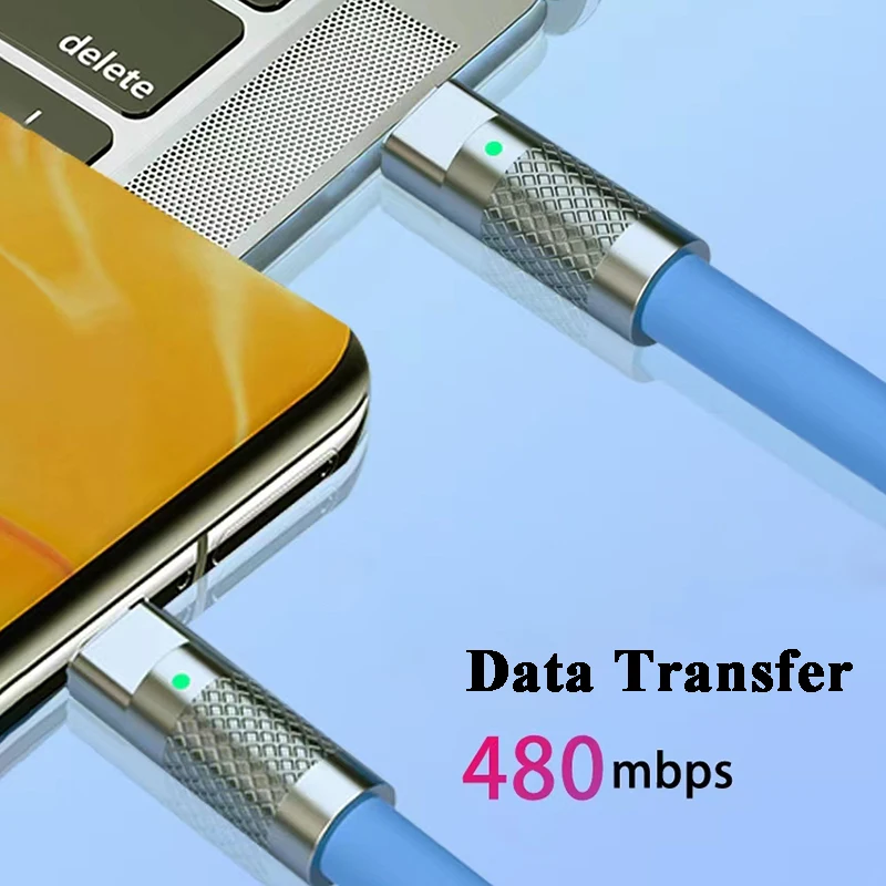 Nuevo Cable USBC de 120W a tipo C a USBC para iPhone 15 16 17 series Cable de datos USB C de carga rápida de silicona para Xiaomi OPPO Samsung - imagen 4