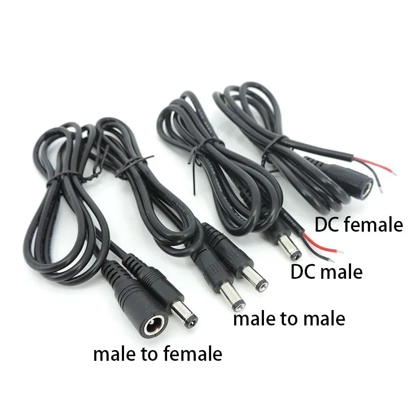 Cable de extensión CC de 5,5mm y 2,1mm, Cable de alimentación macho y hembra para cámaras de seguridad CCTV, tira de luces LED - imagen 3
