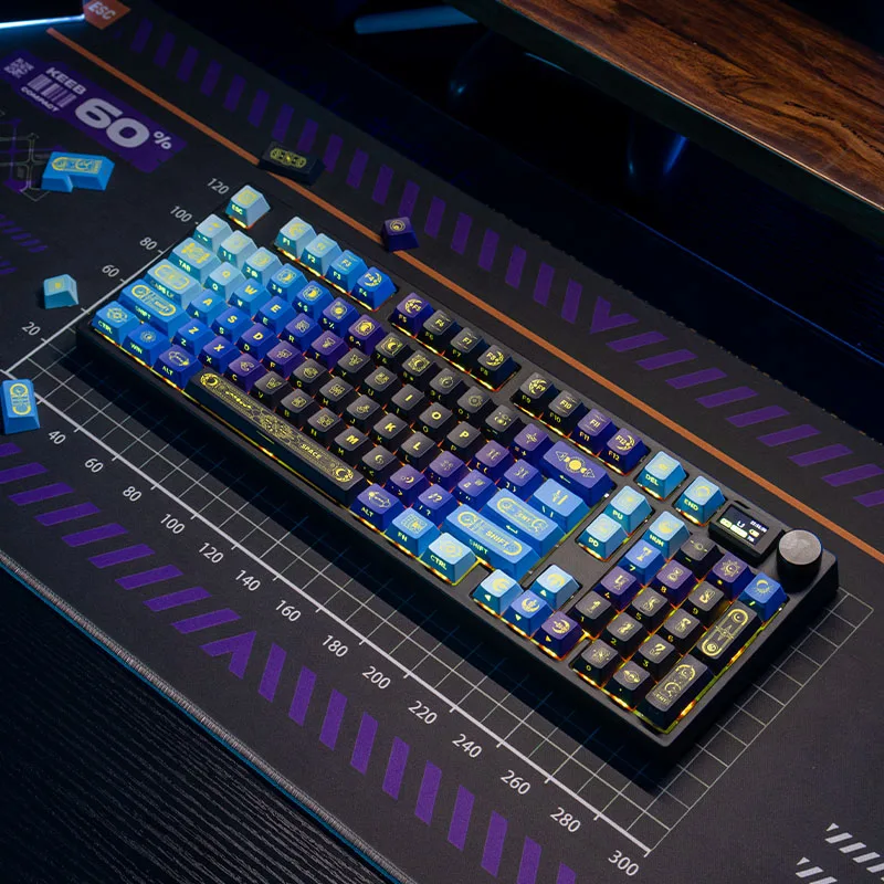 Star Moon Priest Keycaps Mirana transparente PBT tallado lateral Keycap Dye-Sub 130 teclas OEM perfil teclas Teclado mecánico - imagen 5