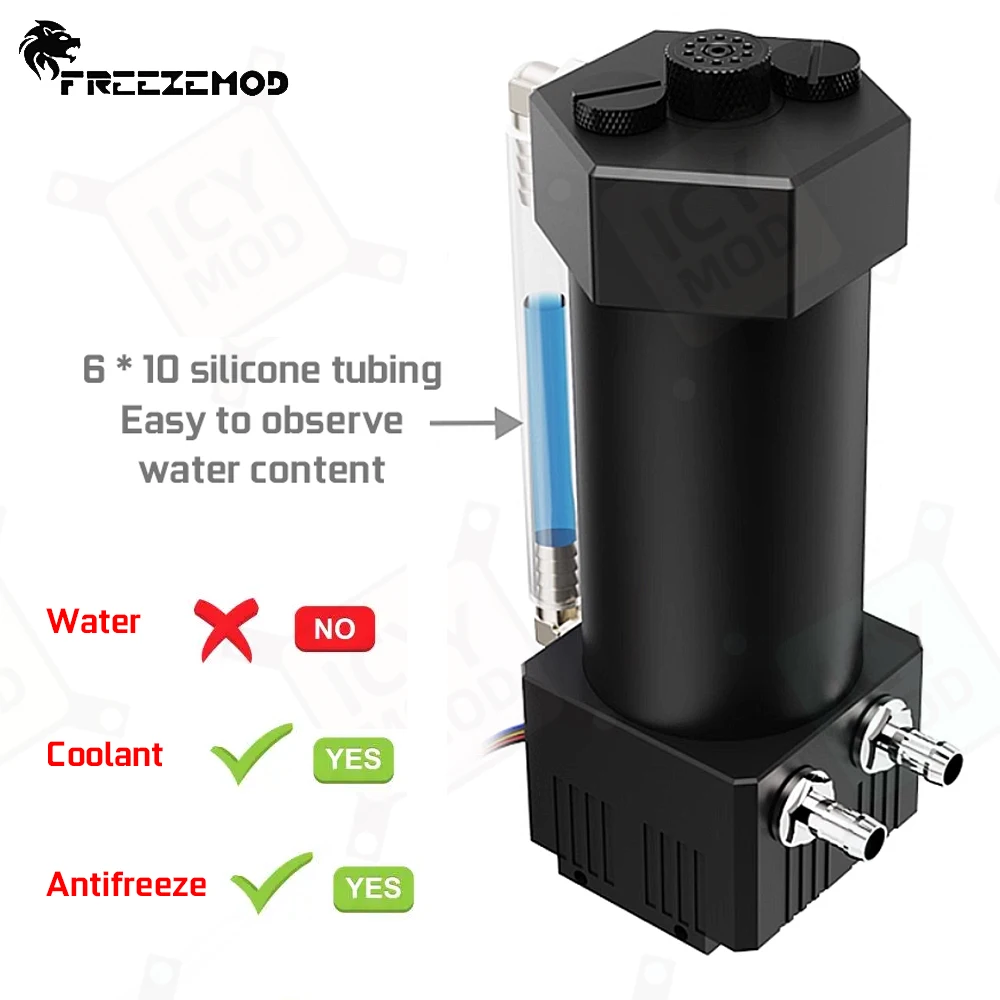 FREEZEMOD Depósito de aleación de aluminio de una sola pieza con capacidad visible de 133 mm/183 mm/233 mm y válvula de escape Pagoda PUB-JSM6 - imagen 5