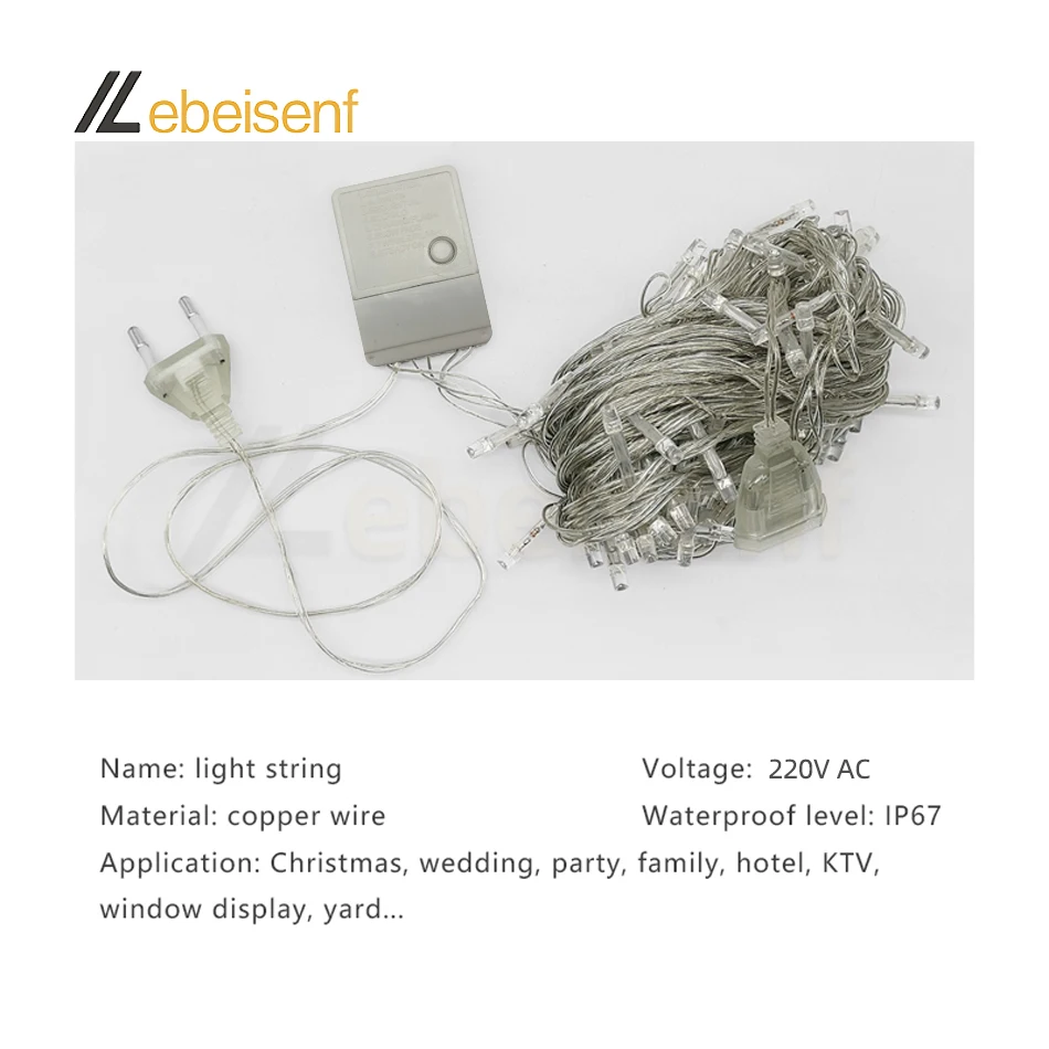 Guirnalda de luces LED 5/10M 50/100LEDs AC 220V enchufe europeo decoración interior exterior boda fiesta árbol de Navidad hogar jardín decoración de Patio - imagen 2