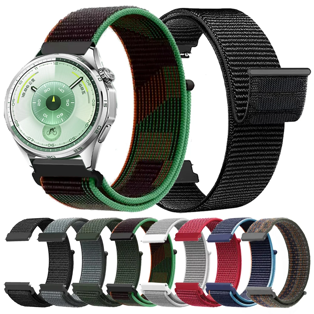 Correa de nailon de 20mm/22mm para HUAWEI WATCH GT6 Pro GT 5 4 46mm GT3 2 42mm correa para Garmin Venu 4 3 Sq 2 Vivoactive 4 pulsera deportiva