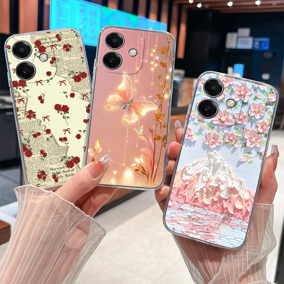 Para Oppo A3X 4G 5G Funda de teléfono encantador conejo dibujos animados suave delgado TPU transparente silicona parachoques ligero para Oppo A 3X Funda - imagen 4