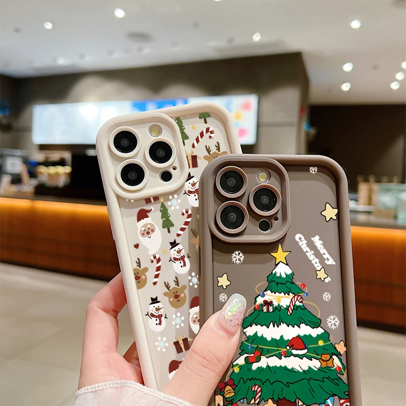 Funda de teléfono con cuerda y cordón con patrón de Feliz Navidad para iPhone 17 16 15 14 13 12 11 Pro Max X XS XR 7 8 Plus 16E, funda suave de silicona - imagen 2