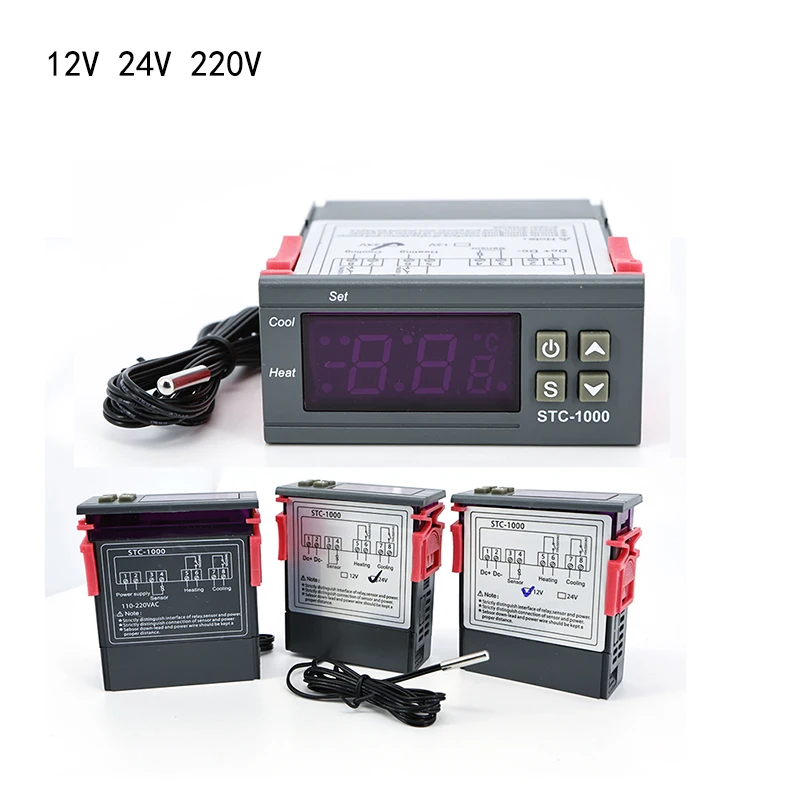 STC 1000 12V 24V 220V controlador de temperatura Digital termostato termorregulador incubadora relé LED 10A STC-1000 de refrigeración de calefacción - imagen 2