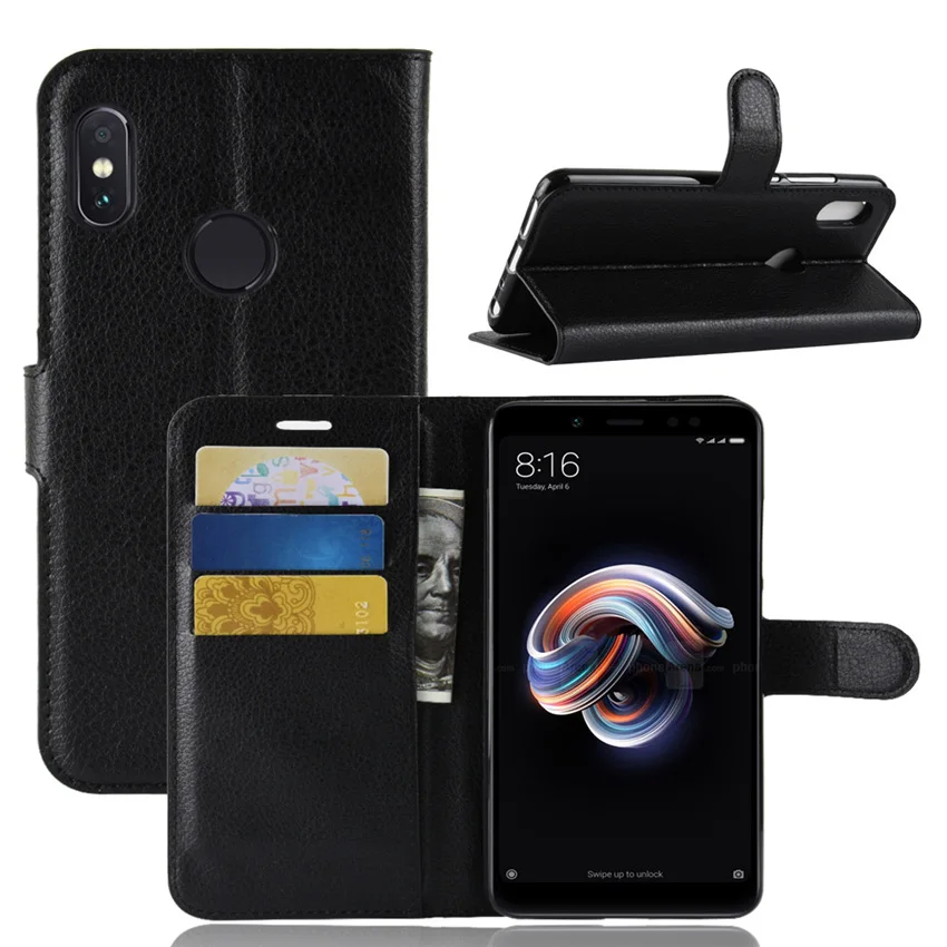 Para Xiaomi Redmi note 5 funda de teléfono de cuero con tapa para Xiaomi Redmi note 5 /Redmi note 5 pro funda con soporte de cuero tipo billetera