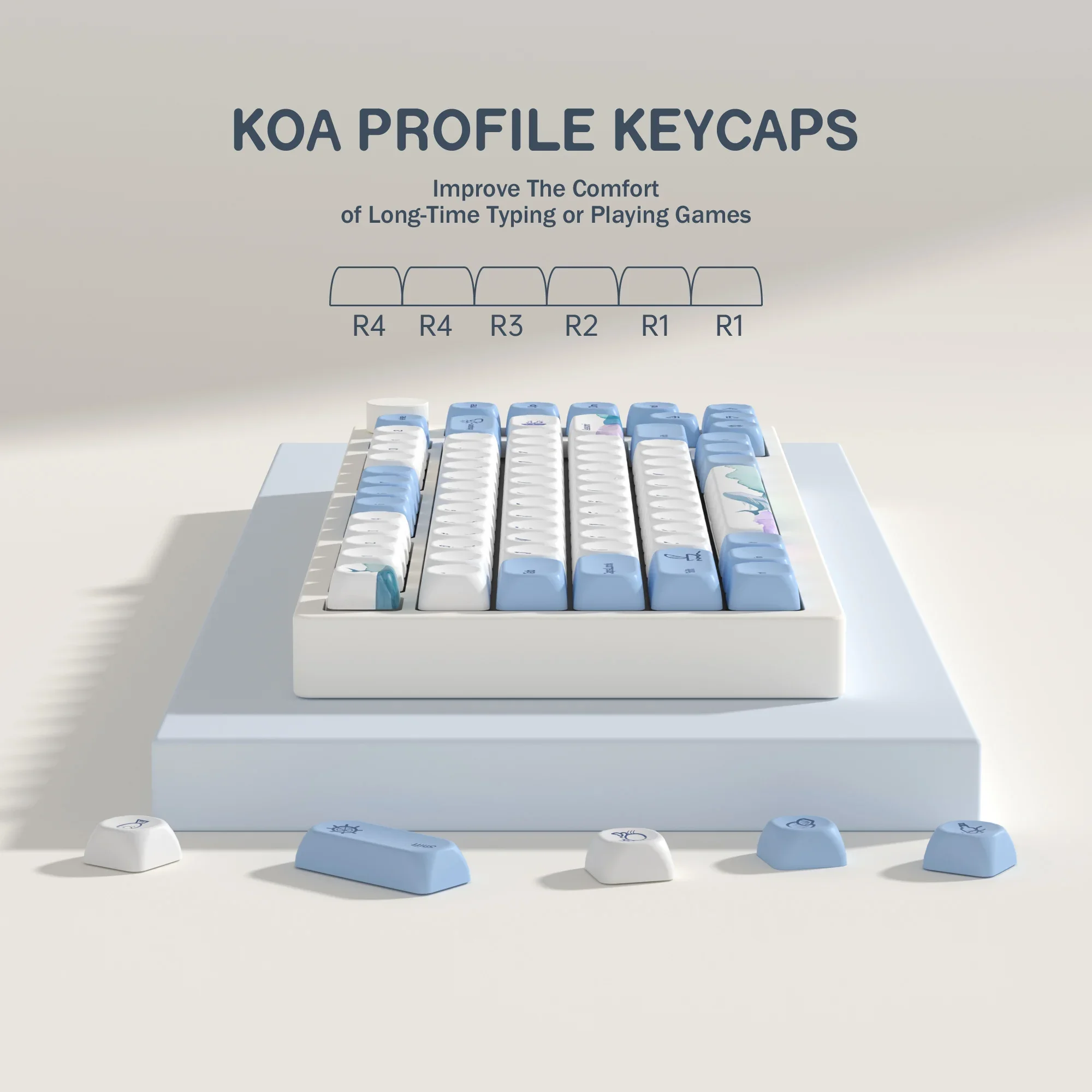 KBDiy 135 teclas/juego de teclas bonitas de ballena oceánica PBT para teclados mecánicos para jugar perfil KOA ISO MAC tapa de tecla para K500 GMK67 61 - imagen 3