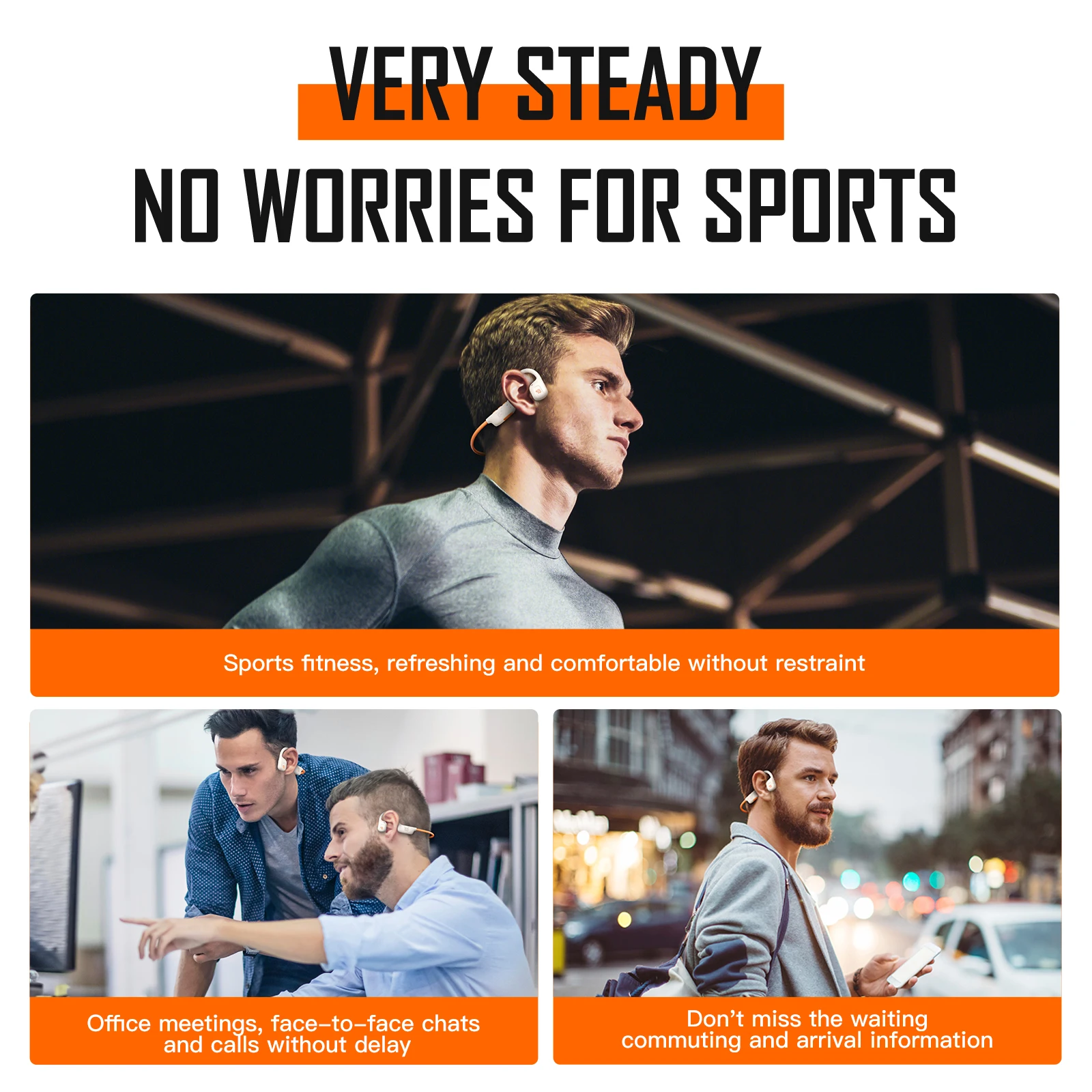 ONIKUMA T37 Air Conduction Earphone bluetooth 5.3 Stereo HD Audio IP66 Waterproof Sport Earphone Bone Conduction Earphone - imagen 5