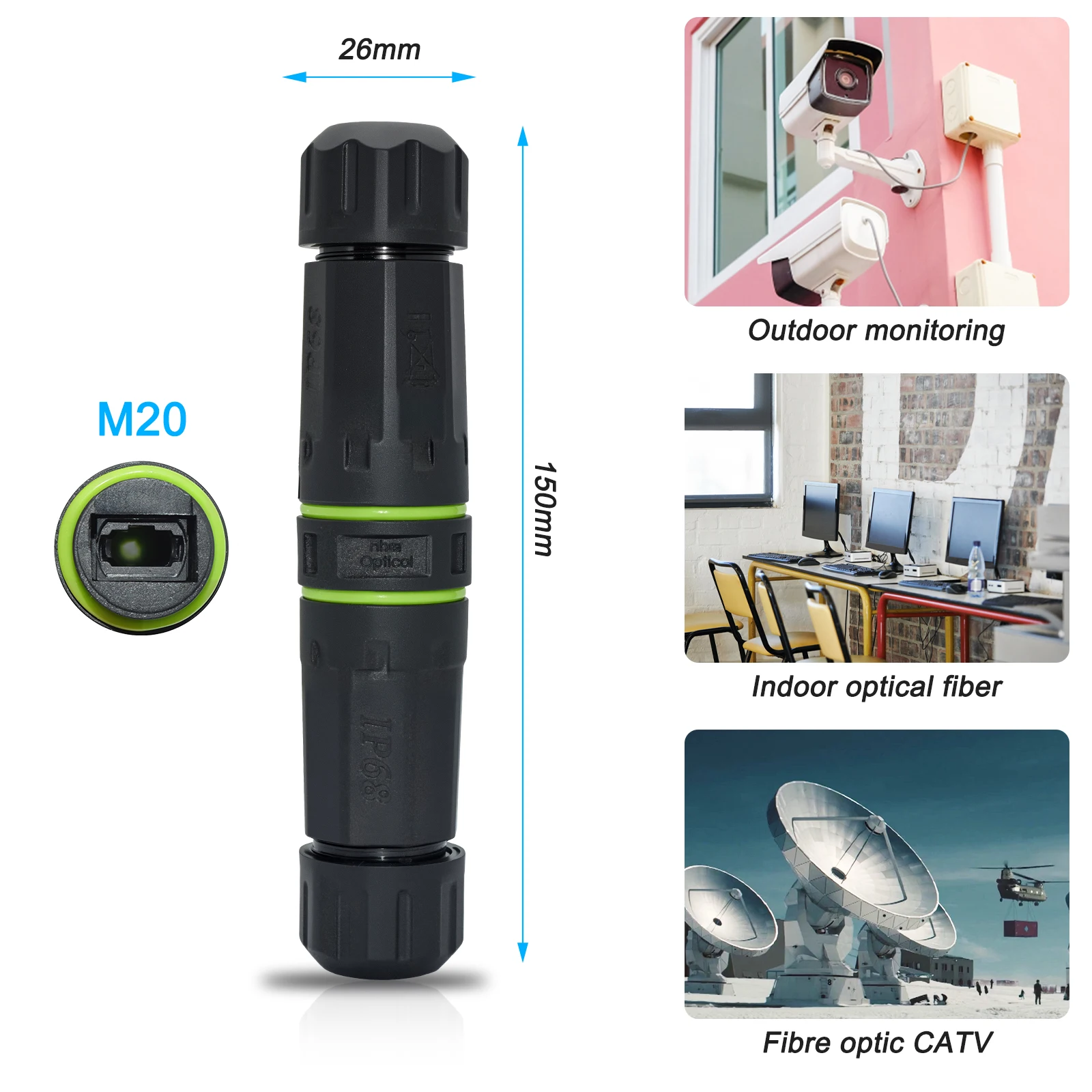 Nuevo conector de fibra óptica MPO MTP adaptador brida arriba-abajo OM3 10 Gigabit acoplador conector impermeable - imagen 3