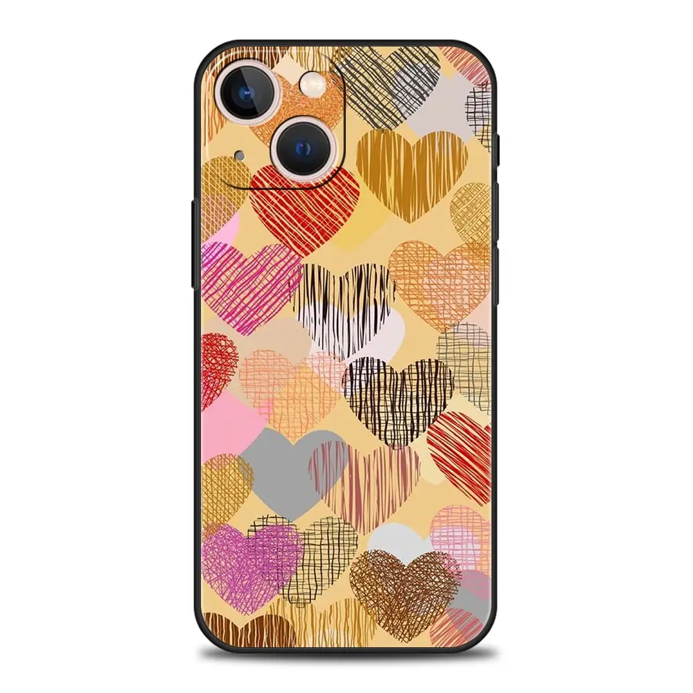 Funda de teléfono colorida con forma de corazón de amor para iPhone 16 13 15 14 12 11 Pro MAX XR X SE XS 7 8 Plus, funda suave de TPU - imagen 3