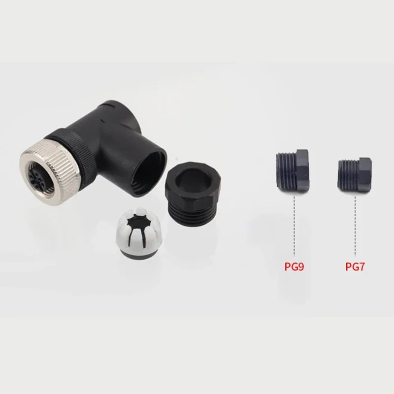 Enchufe de aviación resistente al agua M12 2 3 4 5 8 pines blindado código A/B/D junta de detección macho hembra conector M12 PG7/PG9 certificación CE - imagen 5