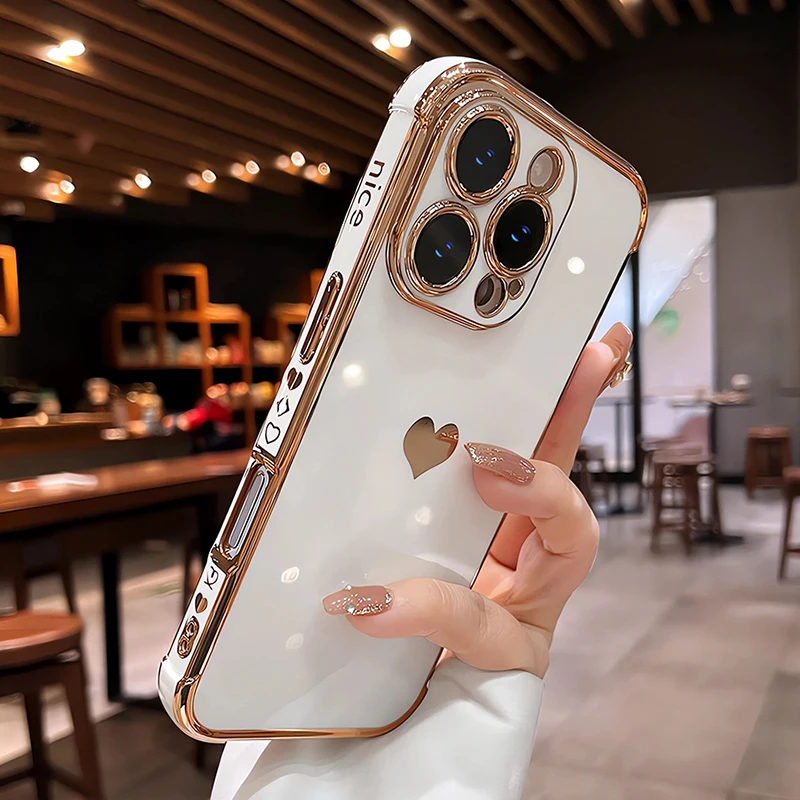 Funda blanda chapada para iPhone 17 Air 16E 16 15 14 13 12 11 Pro Max 17Pro 16Pro 15Pro 14Pro iPhone16 iPhone15 iPhone14 cubiertas completas - imagen 4