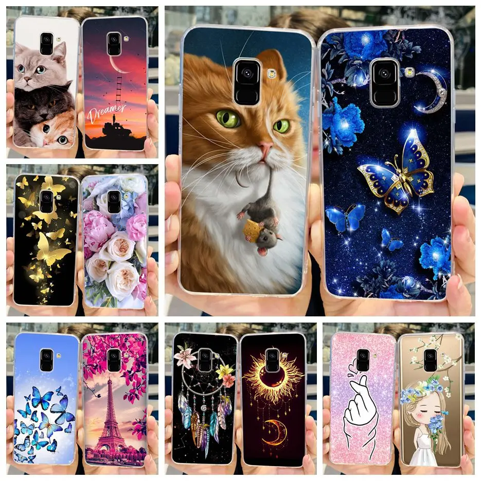 Funda de silicona blanda para Samsung Galaxy A8 Plus, carcasa de lujo pintada a SM-A730F, A8 2018, A530F, A8 +, parachoques, 2018