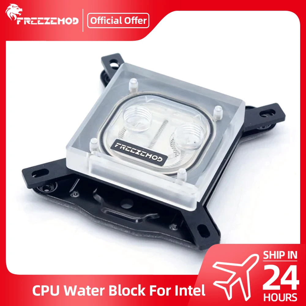 Bloque de CPU FREEZEMOD, bloques enfriadores de agua trasperantes acrílicos de cobre, líquido en aerosol para procesador Intel 115X 2011 775 INTEL-PM3D