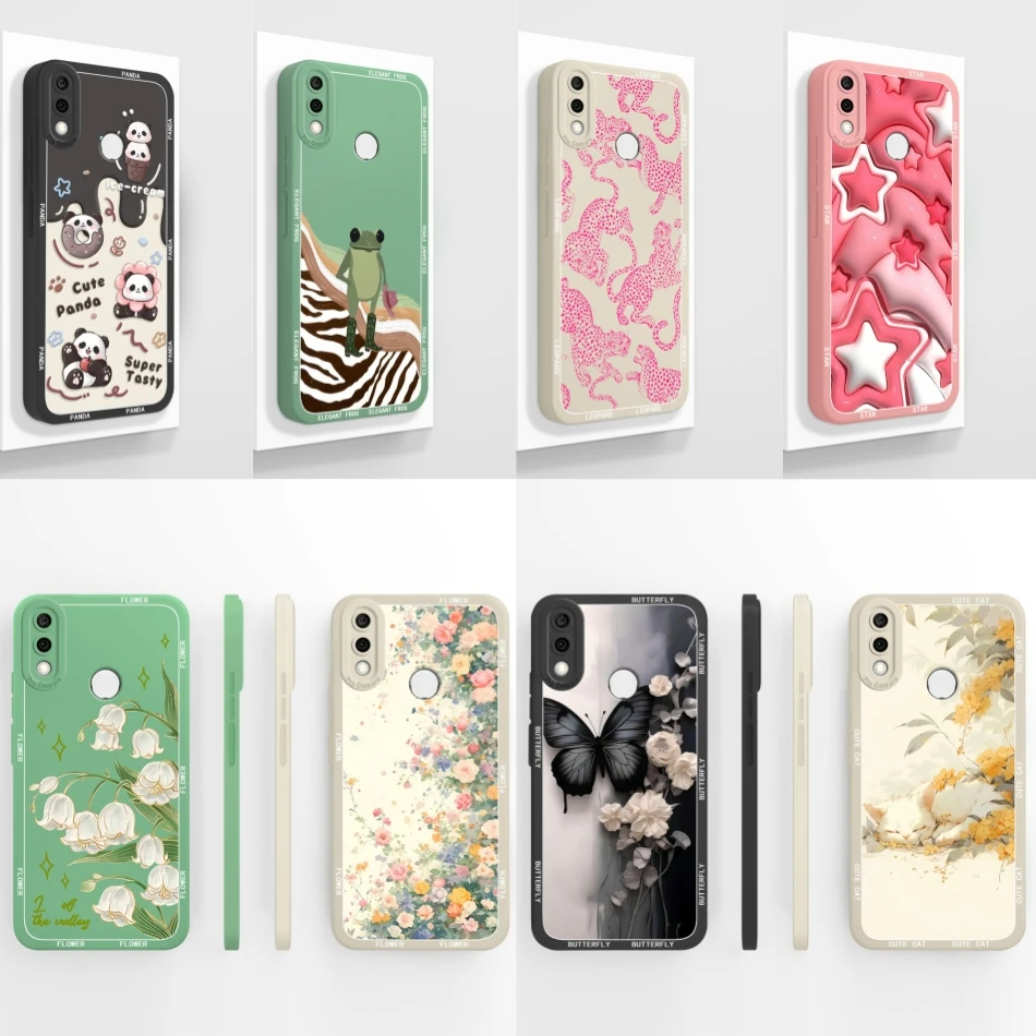 Para Huawei Y7 Pro Y7P Y7A Y7 Prime funda estilo estético cubierta de silicona líquida suave para Huawei Y 7 protección de cámara carcasa de teléfono