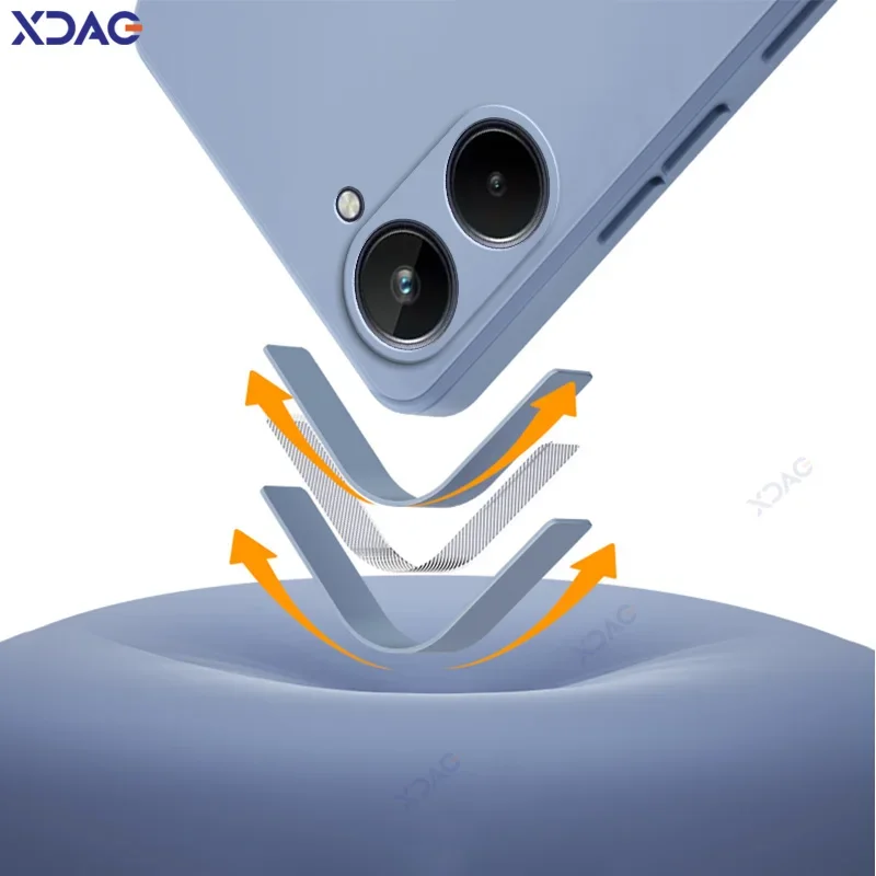 Funda Original para teléfonos móviles Realme 10 Pro Plus 10S 10T 4G 5G, funda cuadrada de silicona líquida Realme10ProPlus, bolsa suave de doble forro - imagen 4