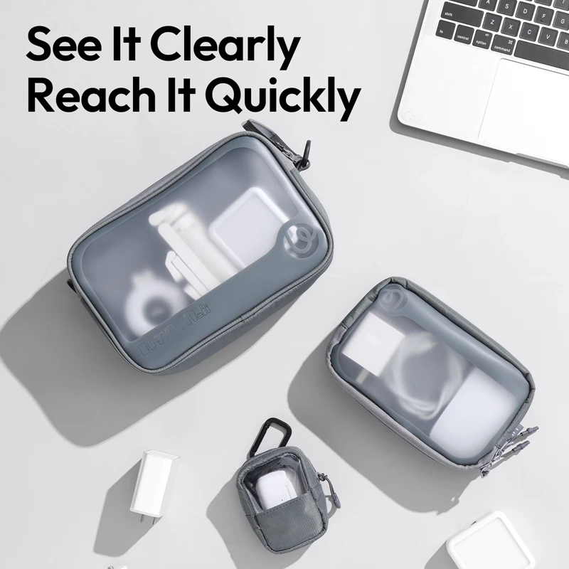 Ulanzi BP15 SeeClear Tech Pouch 3 tamaños con divisor extraíble Juego de bolsa de almacenamiento 3 en 1 para fotografía diaria Oficina Viajes Senderismo - imagen 5