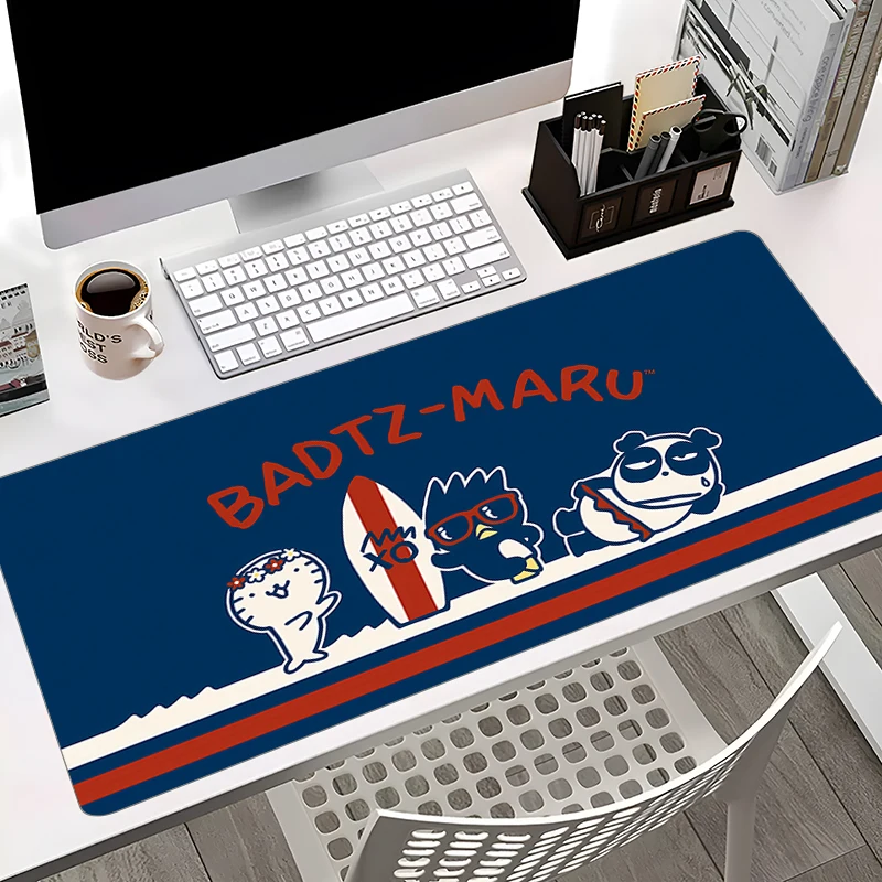 Alfombrilla de ratón Kawaii b-badtz-maru negra para PC, alfombrilla de mesa para juegos, almohadillas para teclado, accesorios de oficina grandes, alfombrillas de escritorio de goma - imagen 5