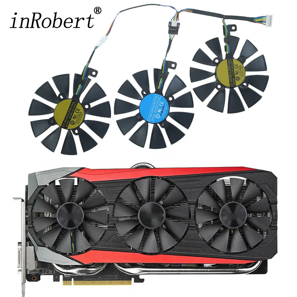 Ventilador enfriador para ASUS STRIX GTX980TI 1060 1070 1070Ti 1080Ti RX480/580 R9 390X, 87mm, PLD09210S12HH, PLD09210S12M