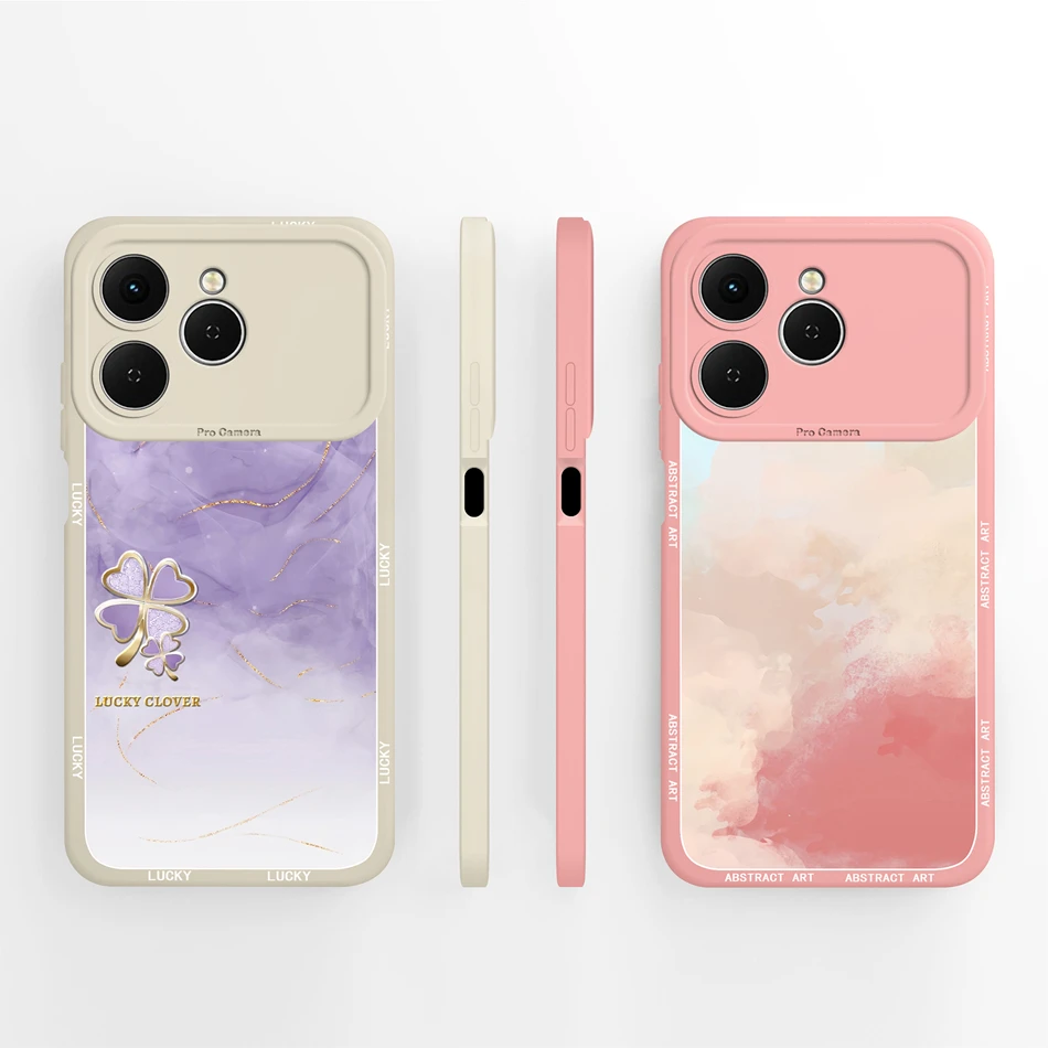 Para Tecno Spark 40 Pro Plus 40C Funda de teléfono con estampado Floral carcasa de cobertura completa para Tecno Spark40 Funda de silicona líquida suave y lisa - imagen 3