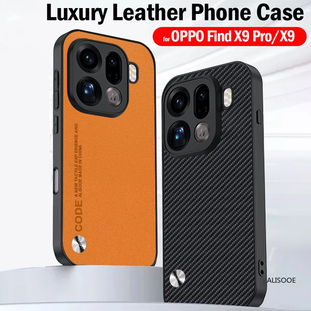 Funda de cuero para OPPO Find X9 / X9 Pro, Funda de lujo con textura de fibra, protección de cuero PU, Funda a prueba de golpes - imagen 2