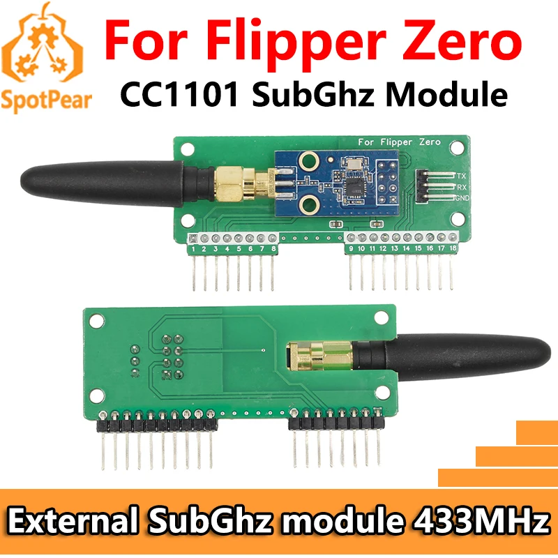 Para Flipper Zero CC1101 SubGhz 433Mhz Placa de desarrollo GPIO CC1101 Módulo de ratón para modificación Flipper Zero
