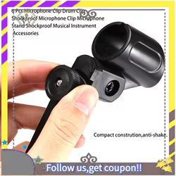 AU33-6 Uds Clip de micrófono Clip de tambor Clip de micrófono a prueba de golpes soporte de micrófono Accesorios para Instrumentos Musicales a prueba de golpes