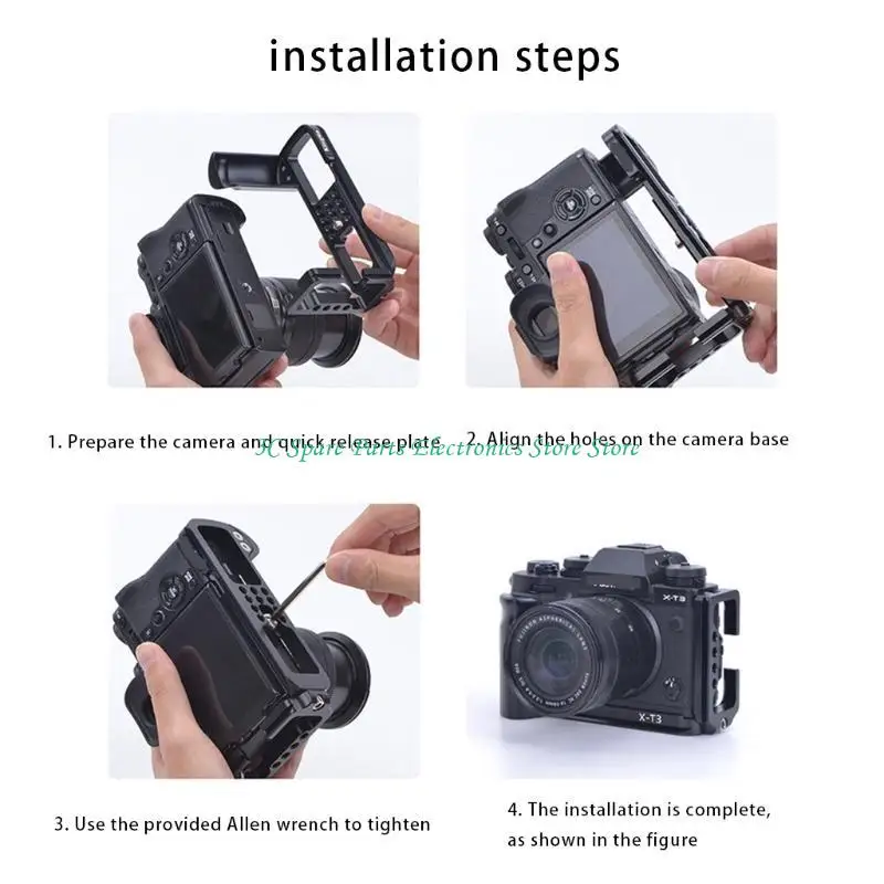 Placa montaje rápido tipo L para Micro cámara SZ para X-T3 para instalar micrófono - imagen 4