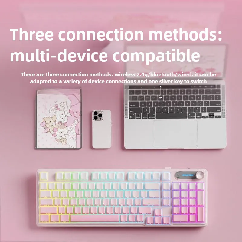 Teclado inalámbrico V102, batería grande con perilla de panel numérico, teclado de membrana de sensación mecánica para soporte de MAC/Windows de oficina - imagen 4