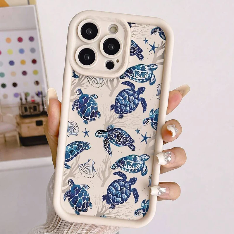 Funda de teléfono con pintura colorida de tortuga a la moda para Xiaomi Redmi Note 14 13 Pro Plus 12 11Pro 5G 11S 10 10S 12S 12C 13C 14C 4G