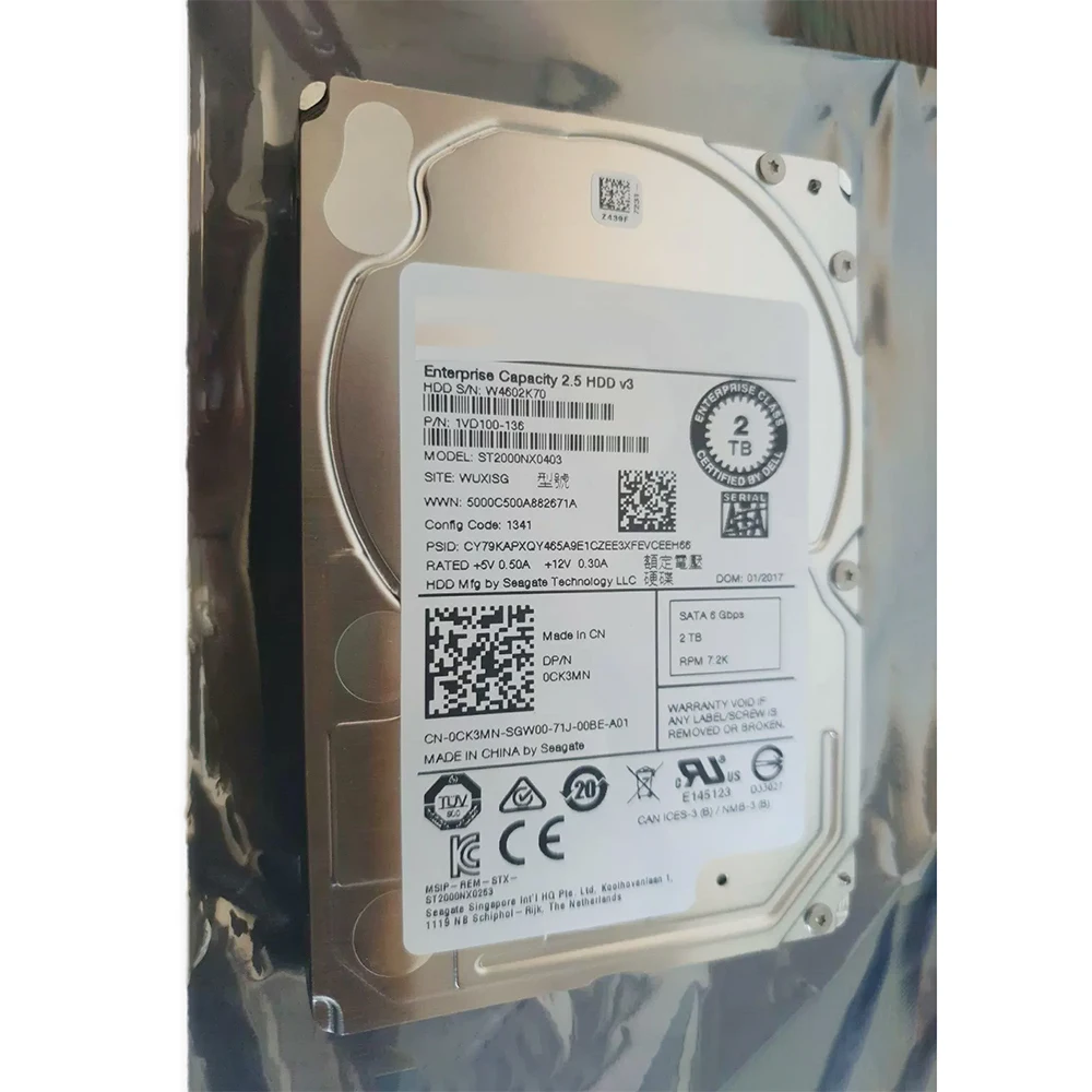 ST2000NX0403 2T 2,5 ''SATA 7,2 K CK3MN 0CK3MN R730 R630 disco duro HDD para DELL 2TB - imagen 4