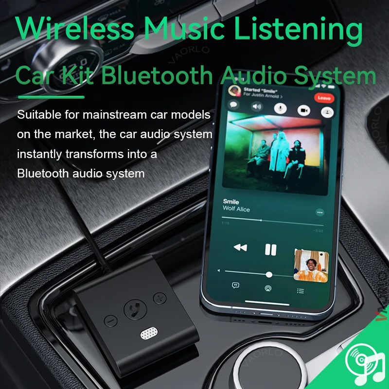 Kit Bluetooth 5,4 para coche, receptor de Audio auxiliar, adaptador de Audio inalámbrico estéreo con disco U USB de 3,5 MM con micrófono, llamada con manos libres, navegación y música - imagen 4