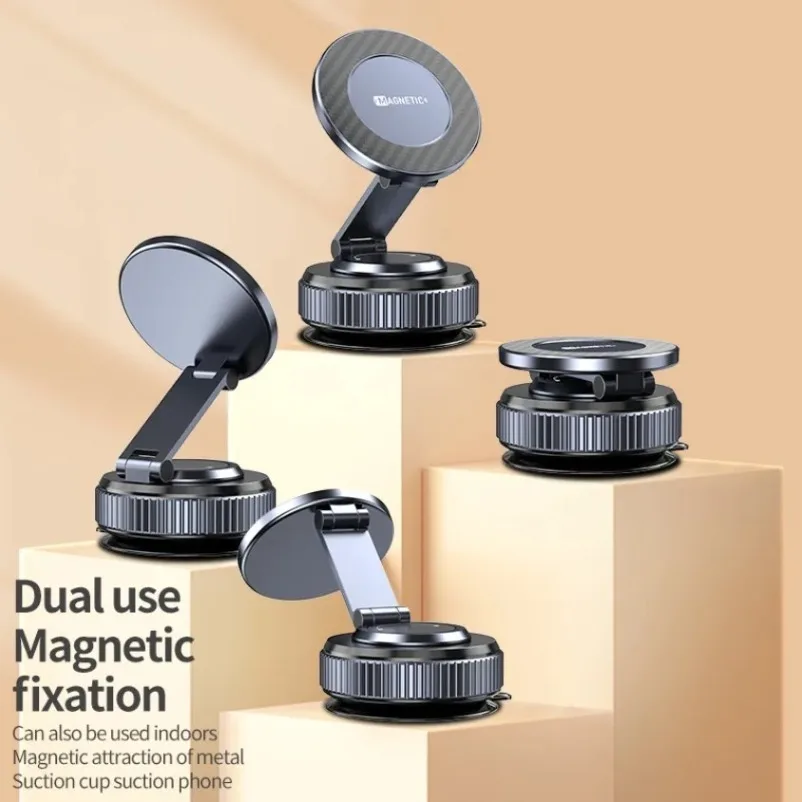 Soporte magnético plegable para teléfono para coche 360 °   Soporte móvil del tablero del parabrisas de la succión del vacío del coche del escritorio de la rotación para el iPhone Samsung - imagen 4