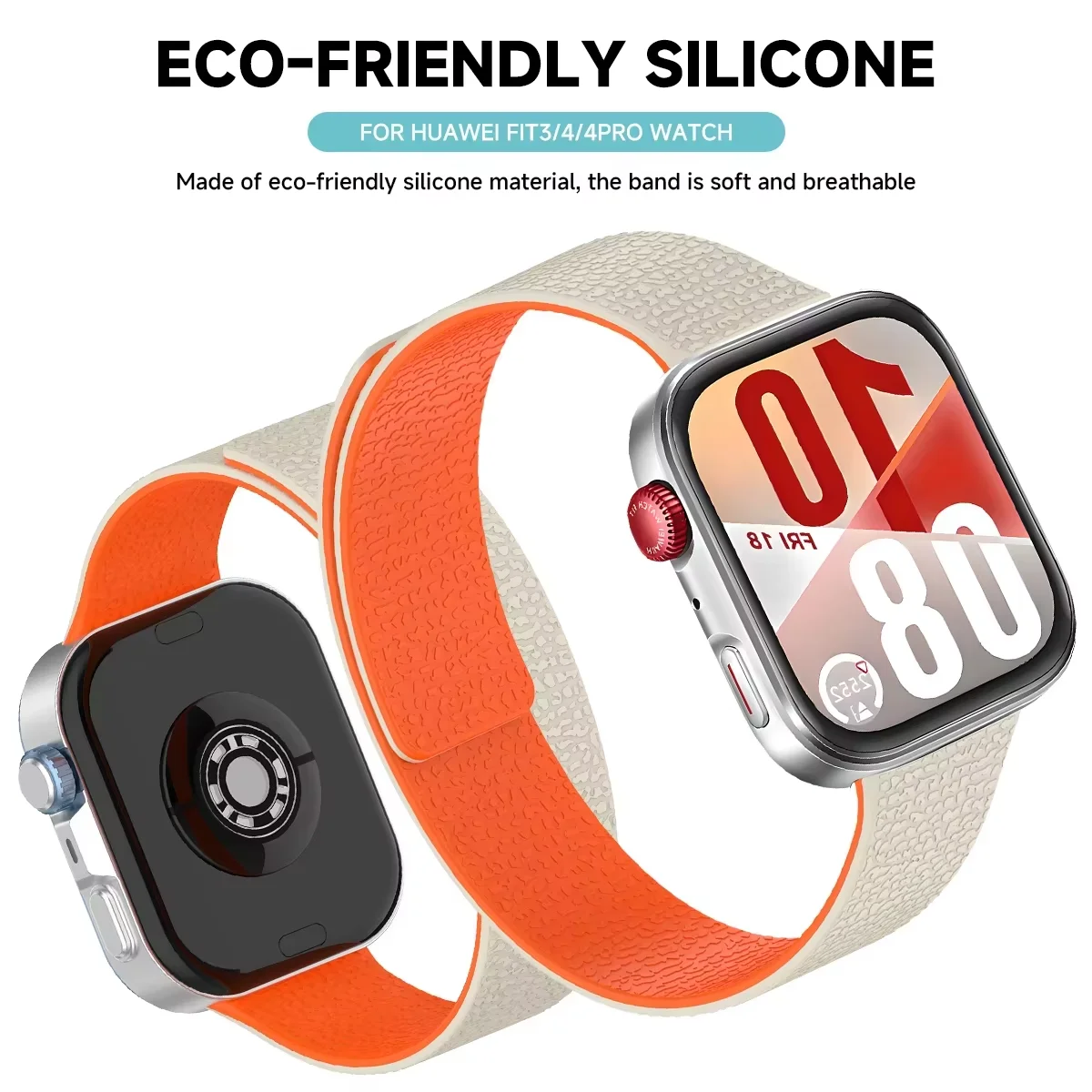 Correa de silicona suave para Huawei Watch Fit 3/Fit 4/4 Pro, pulsera magnética reemplazable para Huawei Watch Fit 4, accesorios - imagen 5