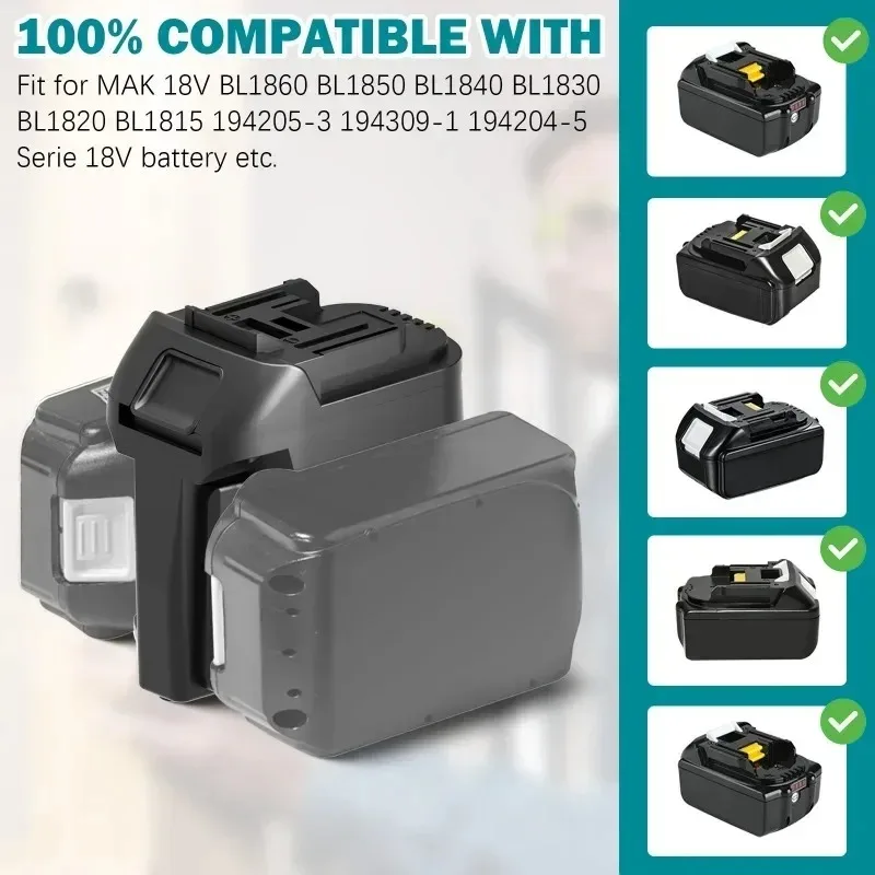 Adaptador de batería MT18MT 2 en 1, Compatible con batería Makita de 18V, convertidor de herramientas eléctricas inalámbricas para baterías Makita de 18V - imagen 4