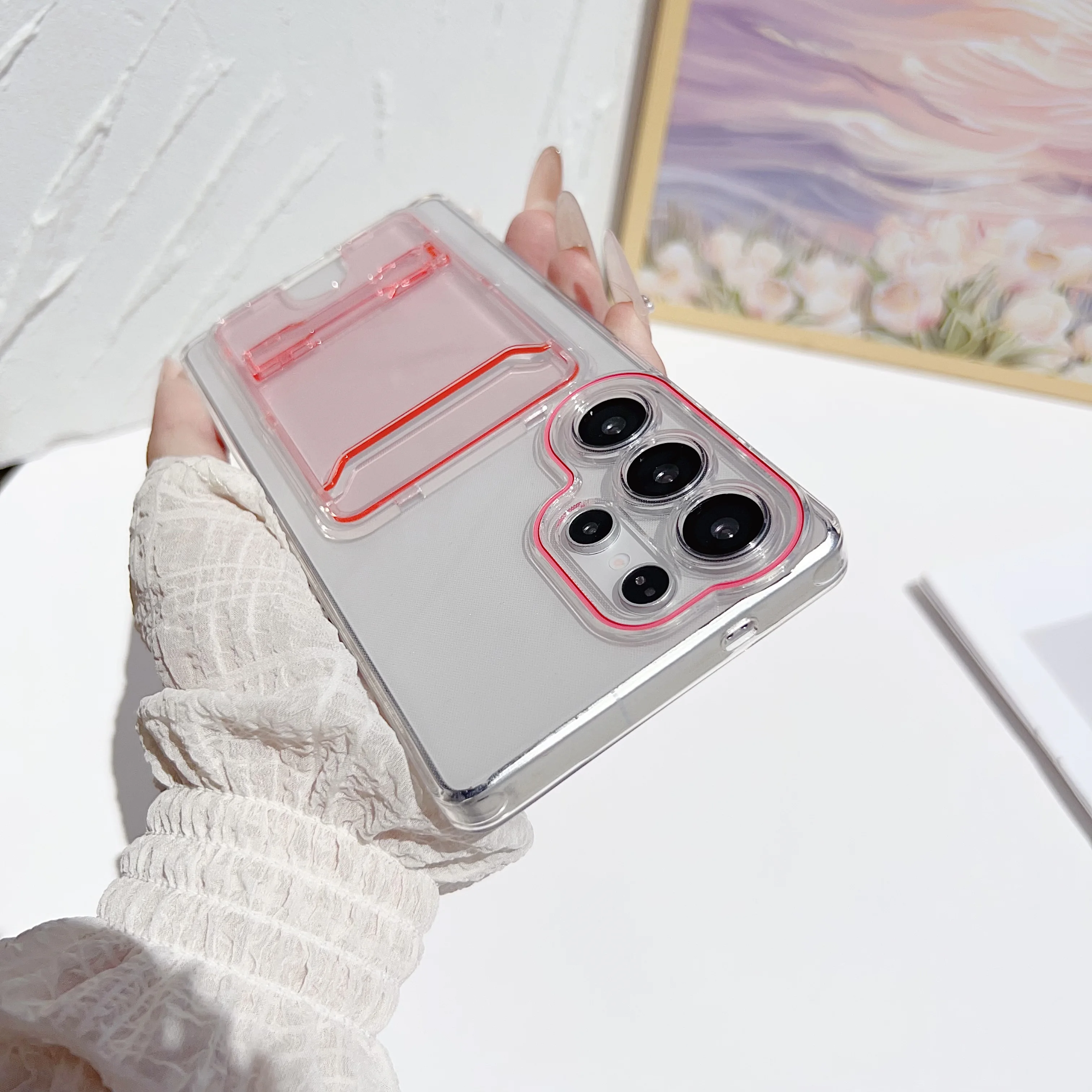 Funda de lujo con ranura para tarjetas para Samsung Galaxy S25 S24 Ultra S22 S23, funda de parachoques de silicona suave a prueba de golpes - imagen 5