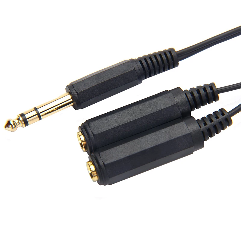 Cable divisor de Audio estéreo de 1 a 2, 6,35mm, adaptador de enchufe Jack macho a hembra, convertidor de Cable de extensión de altavoz, Cable de Audio - imagen 3