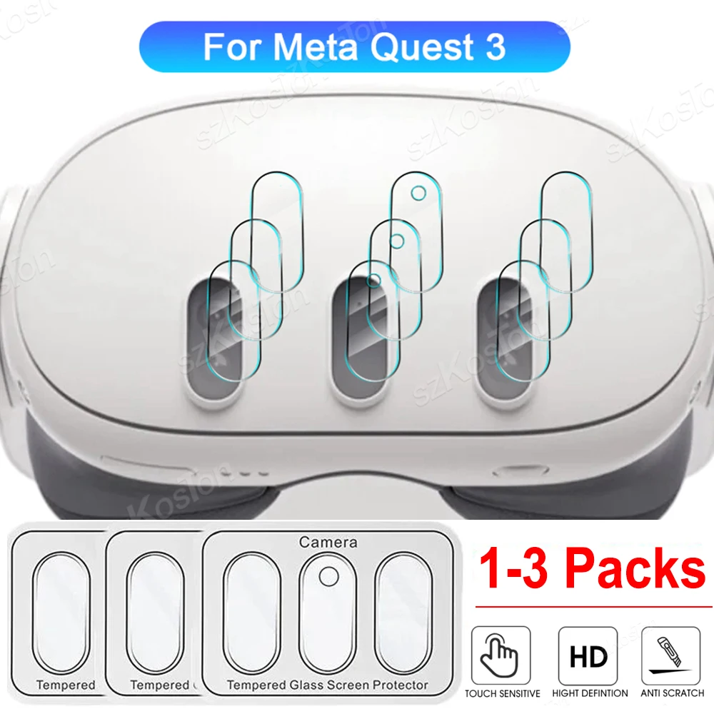 Vidrio templado para Meta Quest 3 VR, Protector de lente de cámara, gafas VR, película antiarañazos para accesorios Meta Quest 3
