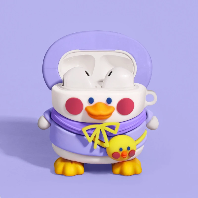 Funda para auriculares para AirPods 2, bonita mochila de dibujos animados, funda protectora para auriculares de pato para Apple, Airpods 1, 2, 3 Pro ﻿ - imagen 5