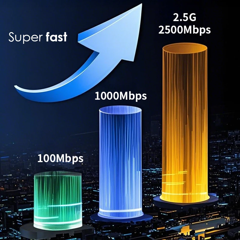 Nuevo 2500Mbps USB 3,0/tipo C a RJ45 Ethernet 2,5G adaptador con cable convertidor de red LAN Hub para Win7/8/10 para portátiles Macbook PC - imagen 3