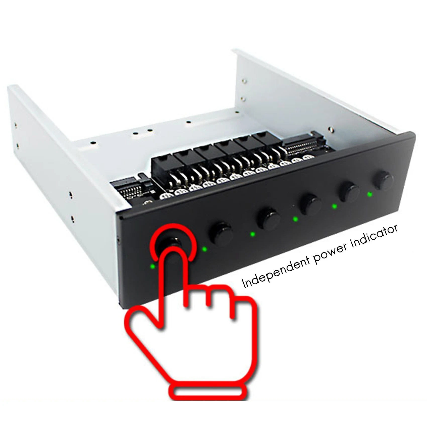 Controlador Selector de disco duro de 6 vías, módulo de interruptor de alimentación de disco duro para ordenador de escritorio, compatible con HDD SATA de 2,5/3,5 pulgadas - imagen 2