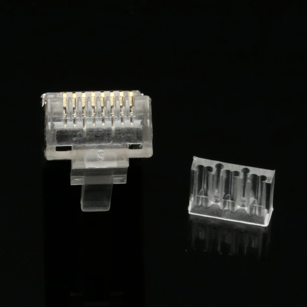 Conector xintylink cat6 rj45, cable ethernet, enchufe de red 8P8C, metal blindado macho, 8 pines, modular, rj 45, terminales de conector, azul, 50 Uds. - imagen 5
