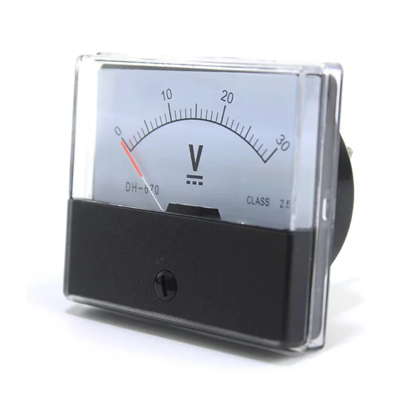 DH-670 puntero analógico DC voltímetro 5V 10V 15V 20V 30V 50V 100V 70*60mm precisión 2,5 0-500V - imagen 3