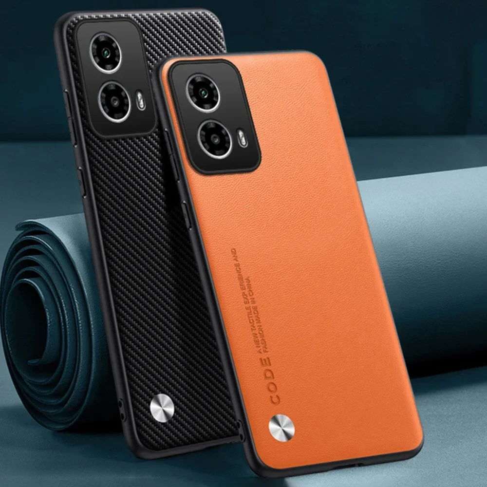 Funda para Motorola Moto G34 cuero fibra de carbono protección de silicona cámara completa cubierta de teléfono de lujo MotorolaG34 XT2363-2 Coque - imagen 4