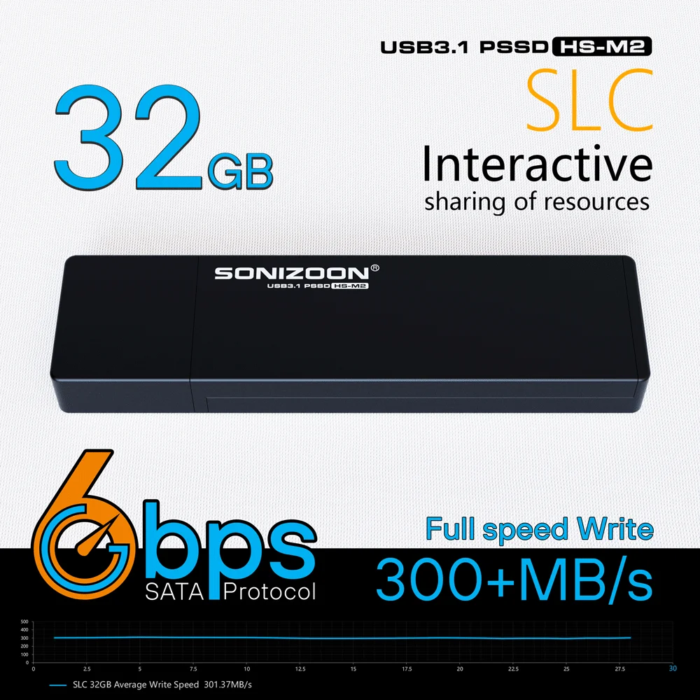 Unidad Flash USB de estado sólido portátil, Pen Drive externo de 6gbps, USB3.1, 32GB, 3,0, SLC, MSATA - imagen 3