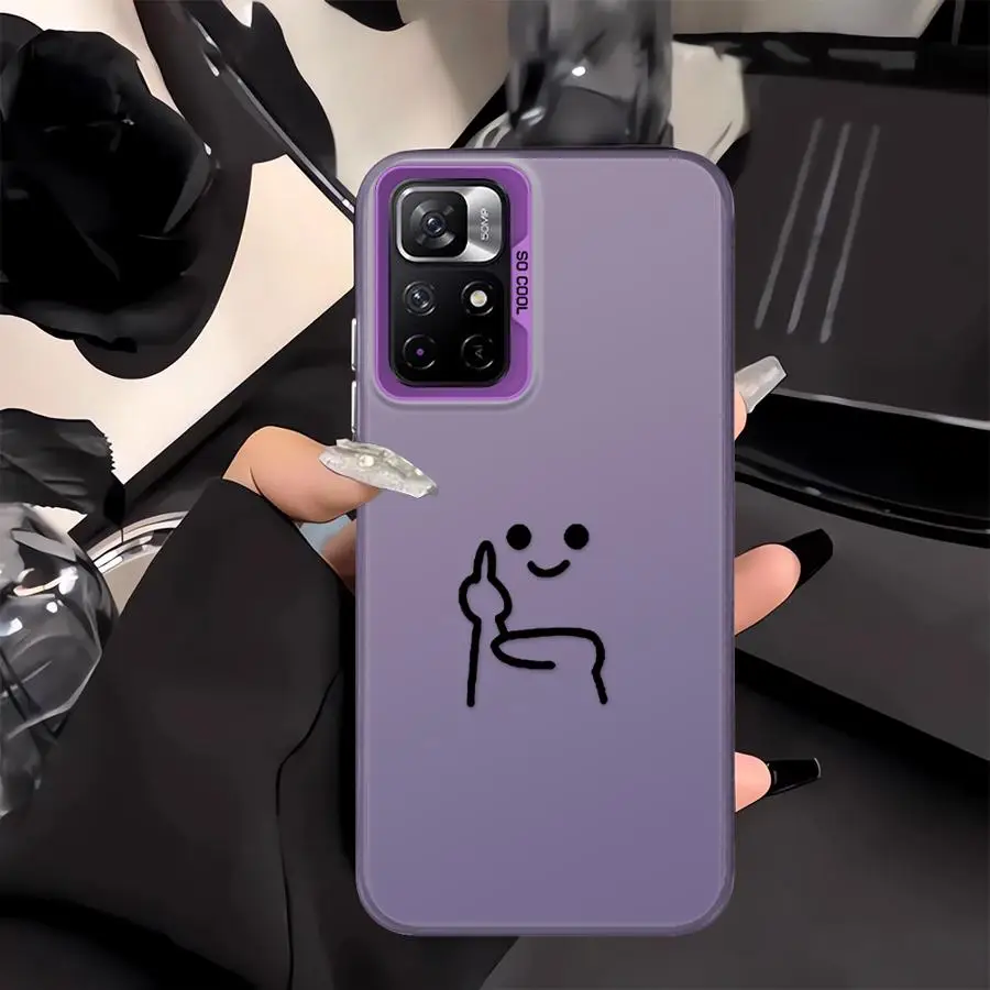 Funda bonita con gestos de figura de palo para Xiaomi Mi 11 Lite 12T Pro 13T, funda trasera para teléfono - imagen 5