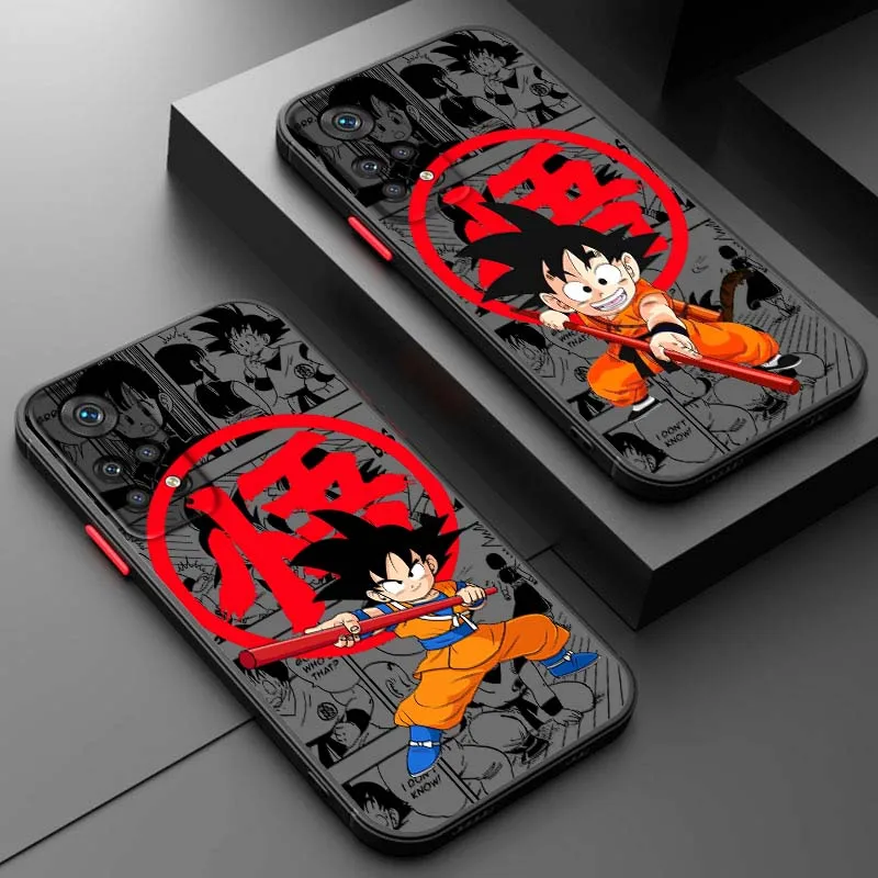 D-Dragon Ball dibujos animados Goku diversión para Xiaomi Redmi Note 14 13 12 11 10 9 Pro Plus 4G 5G funda de teléfono translúcida esmerilada