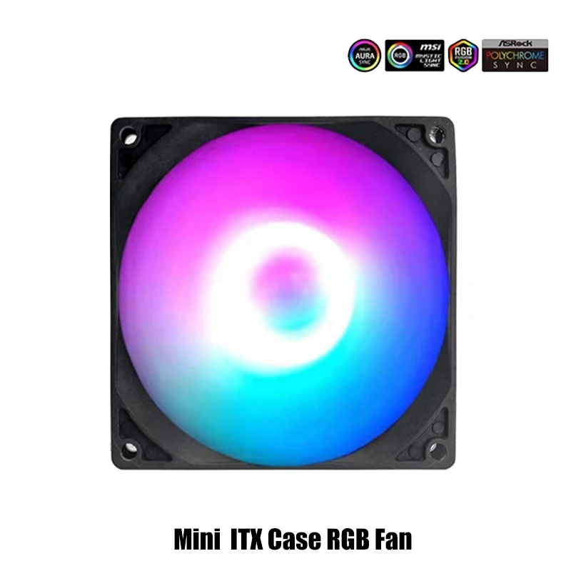 Mini ventilador con cubierta ITX de 8cm y 9cm, enfriador de agua/aire, ventilador de radiador de CPU 8025 9225 MB 5V SYNC + 4 pines PWM negro/blanco - imagen 2