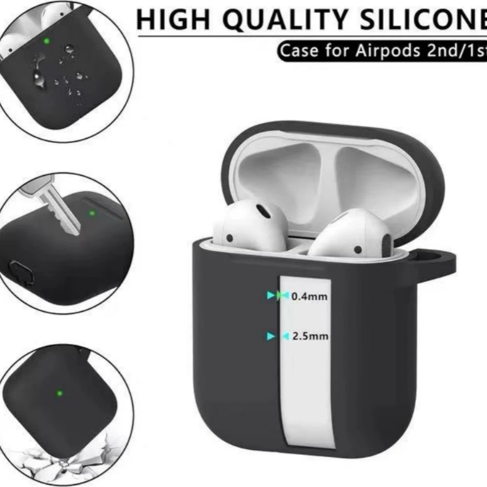 Funda Airpods 2 y 1 con Kit de limpieza, funda protectora de silicona suave para Apple AirPods de 2.a/1a generación, funda de carga con Ke - imagen 5